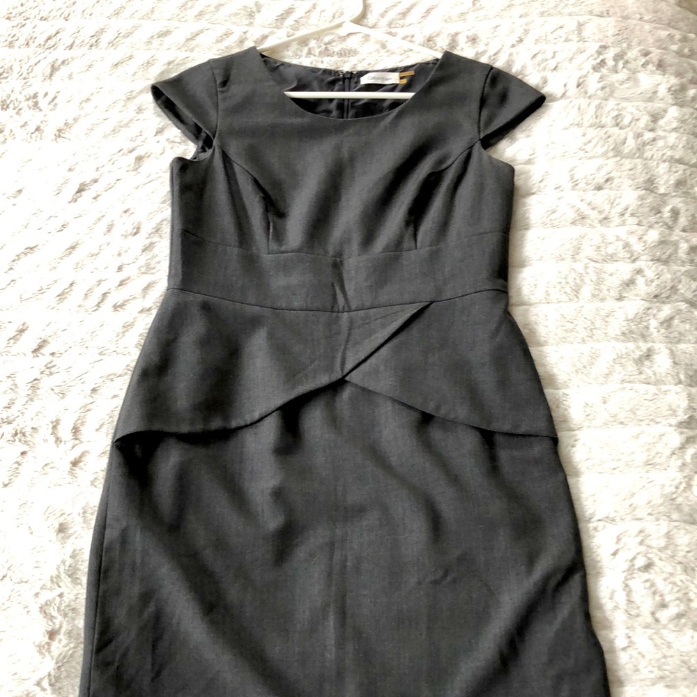 Calvin Klein cap sleeve sheath dress with front crossover detail‎